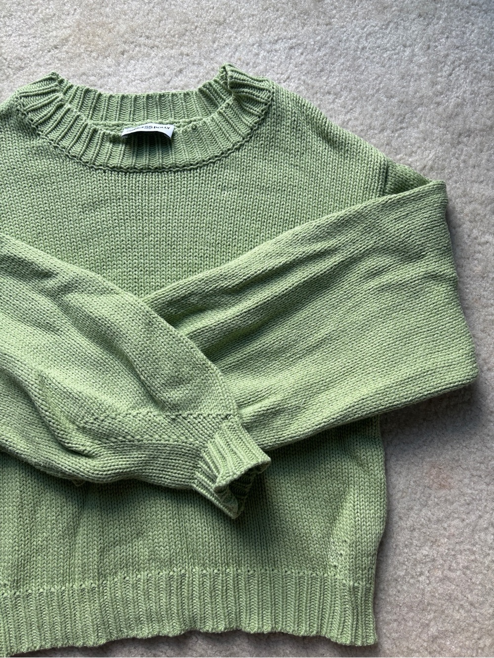 Princess Polly Size XS/S Light Green Knit Crewneck Sweater